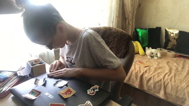 Наклеиваю наклейки на свой ноутбук. смотреть онлайн