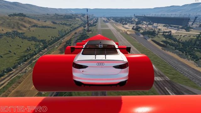 Vehicles VS Weird Sewer Pipes Bridge - BeamNG drive смотреть онлайн