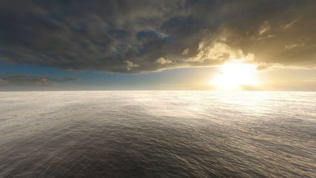 Бесплатный Футаж 4К Океан на закате Панорама воды и моря в бесконечный цикл версия 01 смотреть онлайн