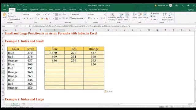 Excel Index & Small and Index & Large Function in an Array Formula смотреть онлайн