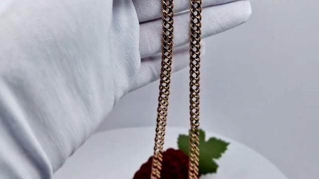 Пустотелая цепь Двойной Ромб 18.4гр 60см смотреть онлайн