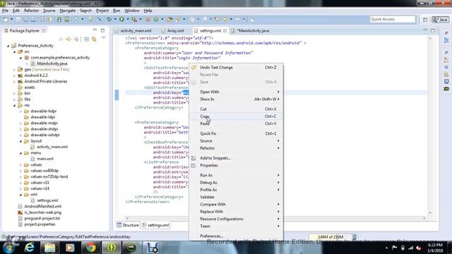 31-Preference Activity (Screen) in android using Eclipse смотреть онлайн
