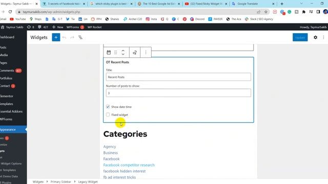 How to make & set up a widget for wordpress sticky sidebar | add a widget in wp | English Tutorial смотреть онлайн
