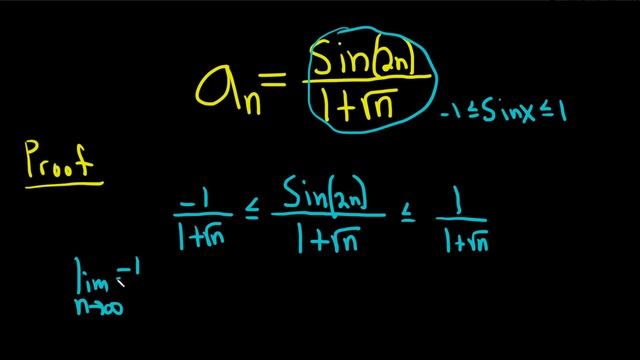 How to Prove the Sequence a_n = sin(2n)/(1 + sqrt(n)) Convers with the Squeeze Theorem смотреть онлайн