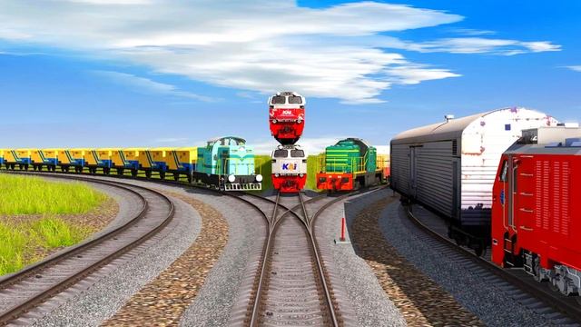 BEST 10 COLORFUL TRAINS CRAZY CROSSING ON TOP OF THE OTHER CROSSING TRAINS | Trainz Simulator 2019 смотреть онлайн