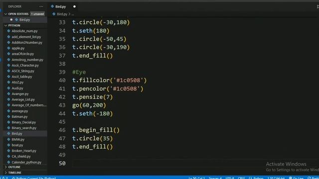 Draw Bird ?|Full Python Code || Python Turtle смотреть онлайн