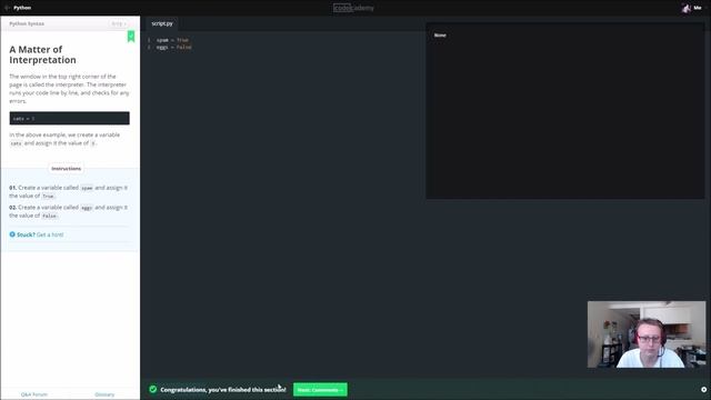 Learn Python with CodeCademy: Python Syntax смотреть онлайн