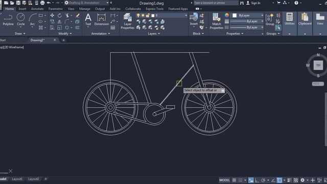 Cycle in Auto CAD || Practice Drawing (7) смотреть онлайн