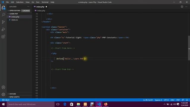 PHP *Constants* [Tutorial-08] смотреть онлайн