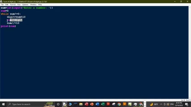 Python Program to find Sum of Digits 2 смотреть онлайн