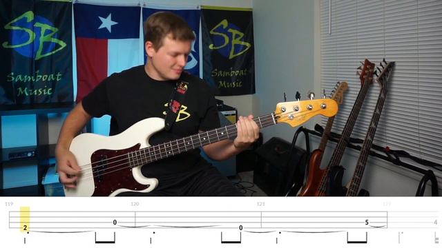 Cemetery Gates - Pantera (Bass Cover with Tabs) смотреть онлайн