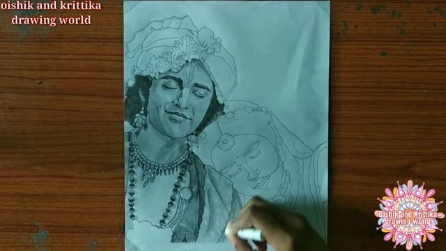 Drawing RadhaKrishna from RadhaKrishna serial / sketch tutorial. Time-lapse drawing. смотреть онлайн