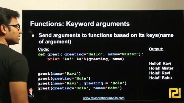 4.6 Python Functions Keyword arguments смотреть онлайн