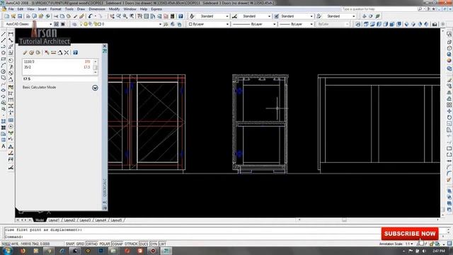 CARA CEPAT MENGGAMBAR AUTOCAD 2D MEBEL #6 - Furniture Sideboard 3 Pintu Silang смотреть онлайн