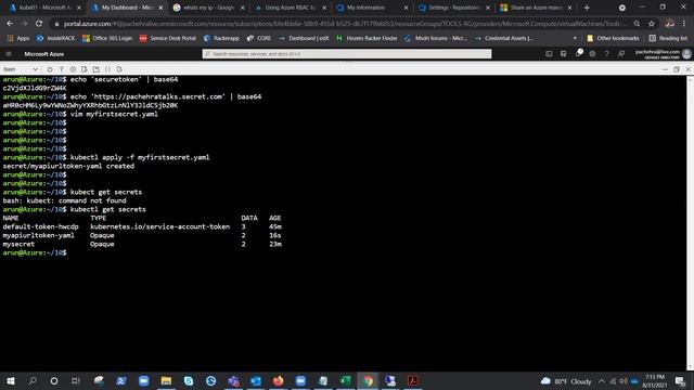 AKS : Creating secrets via Yaml and Cmdline смотреть онлайн