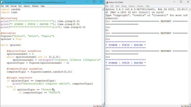 Python - Schere Stein Papier programmieren (Tutorial) смотреть онлайн