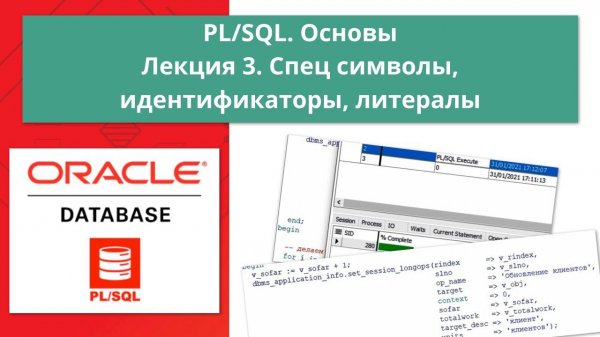 Курс Oracle PL/SQL. Основы: Лекция 3. Специальные символы, идентификаторы, литералы