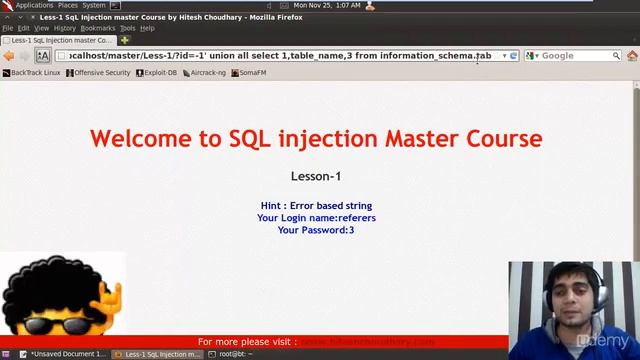 SQL Injection || Lecture 10 Dumping the database for Challenge solution 1 смотреть онлайн