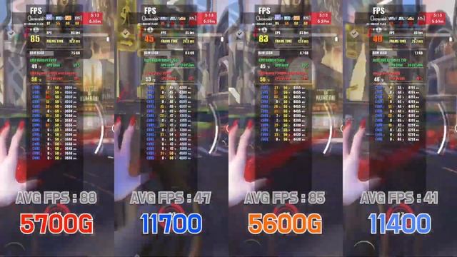 RYZEN 7 5700G vs i7 11700 vs RYZEN 5 5600G vs i5 11400 APU Test смотреть онлайн