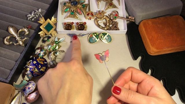 19. Распаковка посылки с винтажной бижутерией. Cloisonne! Геральдика!