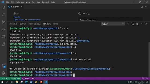 12 Visual Studio Code\Git\GitHub Ubuntu-Clonar con Git смотреть онлайн