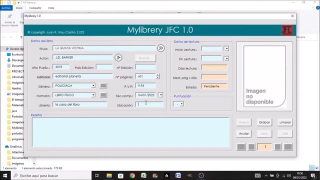 Mylibrery JFC 1.0 programa en Excel (VBA) donde guardar los libros de nuestra biblioteca personal. смотреть онлайн