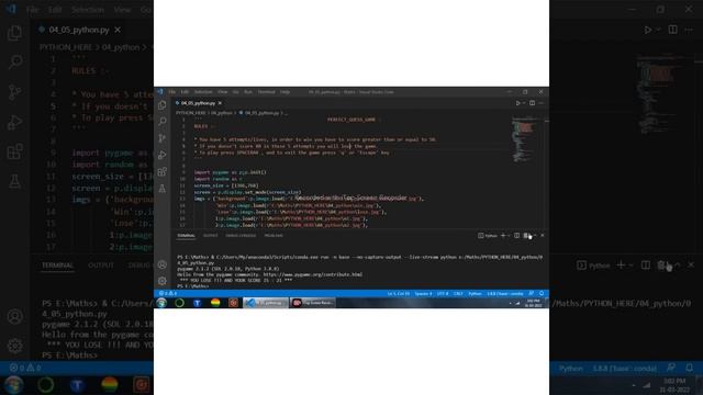 Perfect_Guesse | Pygame | Python Programming language | Programming Stars | смотреть онлайн