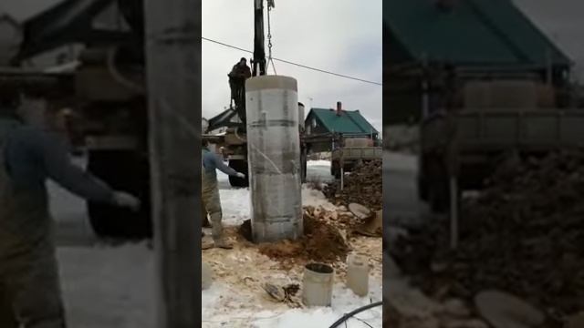 Углубление колодца машиной в Московской Области. Колодец под ключ ? смотреть онлайн