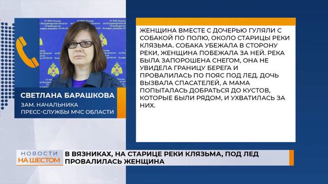 В Вязниках, на старице реки Клязьма, под лед провалилась женщина смотреть онлайн