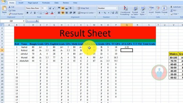 Student Result Sheet Bangla Tutorial. MS Excel Bangla Tutorial 2023. Result sheet তৈরির নিয়ম।part-0 смотреть онлайн