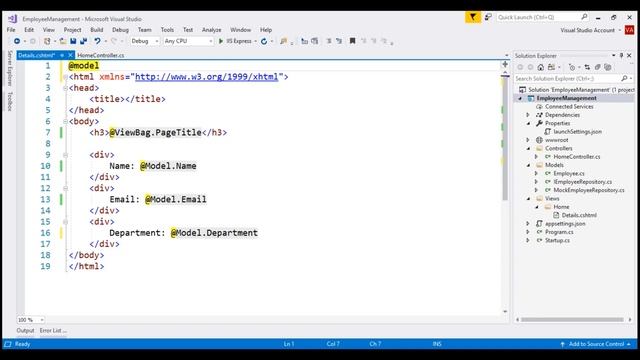 Strongly Typed View in ASP NET Core MVC смотреть онлайн