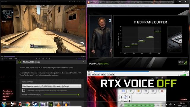 RTX Voice: Counter Strike Sounds vs Jensen Huang Voice смотреть онлайн