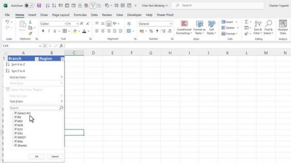 Filter Drop-Down Not Working in Excel | Not Filtering All Columns or All Rows