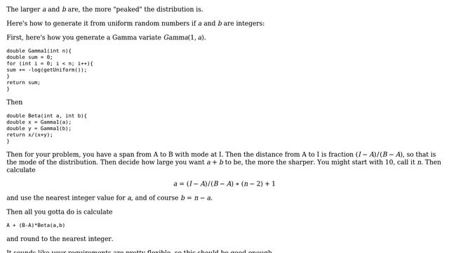 How do I get a random between 100 and 180 that is on average close to 120? (like in a Gaussian... смотреть онлайн