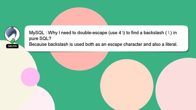 MySQL : Why I need to double-escape (use 4 \) to find a backslash ( \ ) in pure SQL? смотреть онлайн