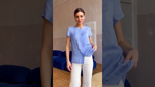 Блузка с отделкой, блузка из натуральной вискозы, блузки оптом от производителя смотреть онлайн