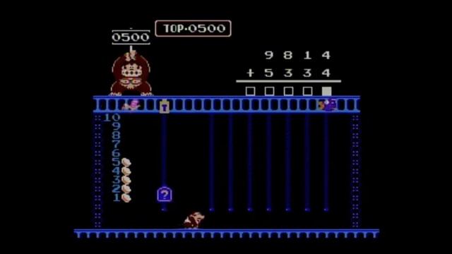 Donkey Kong Jr. Math - 0000 + 0000 - 1000 pts. смотреть онлайн