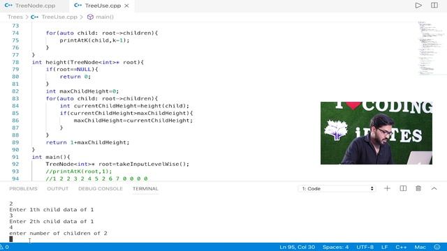 Lecture 84 - Find Height of Tree & Largest Node in Given Tree || C++ DS Algo Placement Course смотреть онлайн