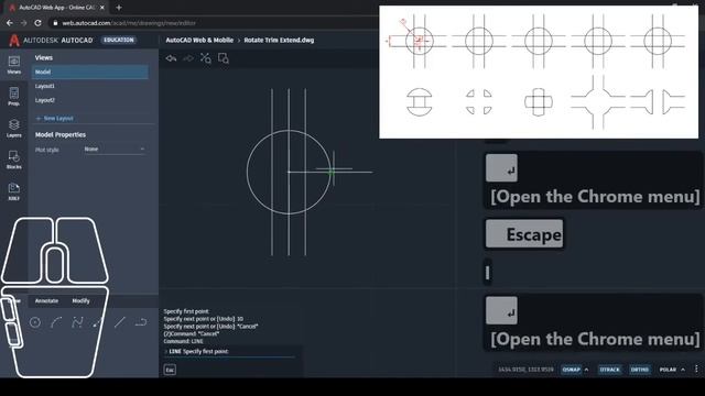 DAC - Aula 09 - Trim e Extend (Web AutoCAD) смотреть онлайн