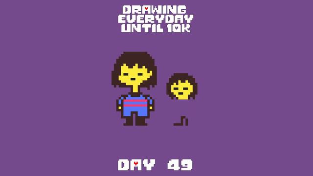 my tiny version of Frisk! pixel art day 49! смотреть онлайн