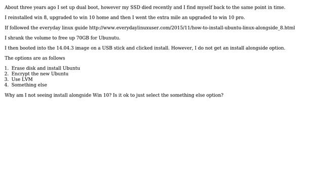 Fix Dual Boot Install Alongside option not appearing on win 10 pro pc смотреть онлайн