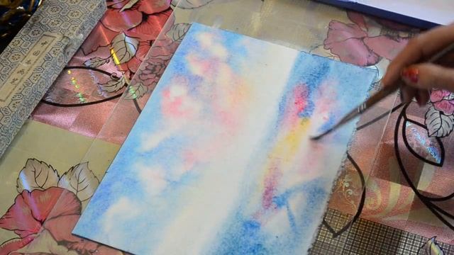 ДЕРЕВЬЯ на берегу озера/ Картина акварелью видео-урок. смотреть онлайн