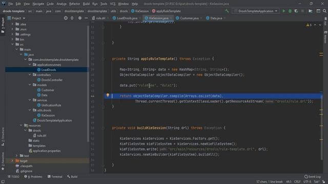 Using Rule templates with drools:Spring Boot смотреть онлайн
