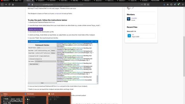 PatchworkMC TestPack 1.14.4 Fabric Curseforge Modpack Install Tutorial "Attempt" смотреть онлайн