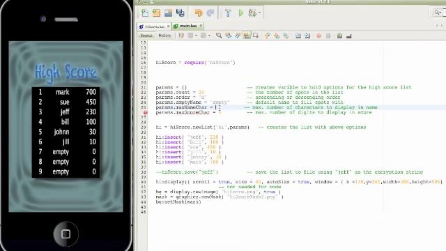 Using hiScore.lua смотреть онлайн
