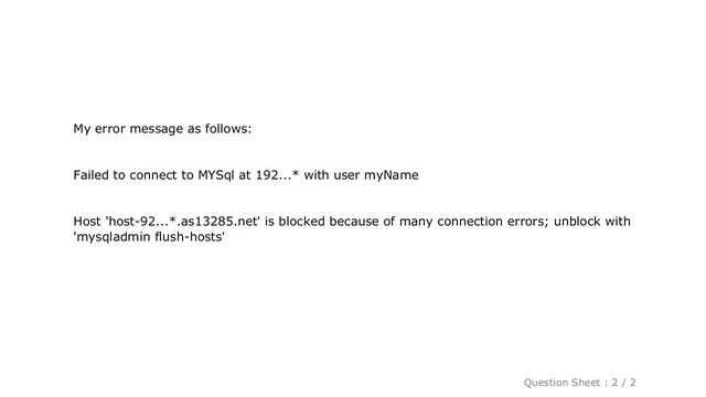 MySQL : How to unblock with mysqladmin flush hosts смотреть онлайн