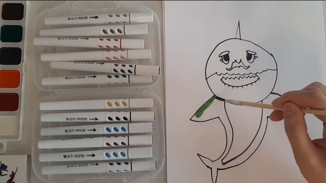 How to draw GrandpaShark / Baby Shark / Как нарисовать акулу смотреть онлайн