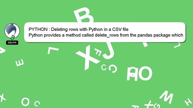 PYTHON : Deleting rows with Python in a CSV file смотреть онлайн