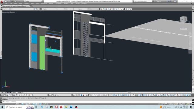 How To Make 3d House Elevation From 2d Elevation Quickly | Autocad me 2d Se 3d Kaise Karen. смотреть онлайн