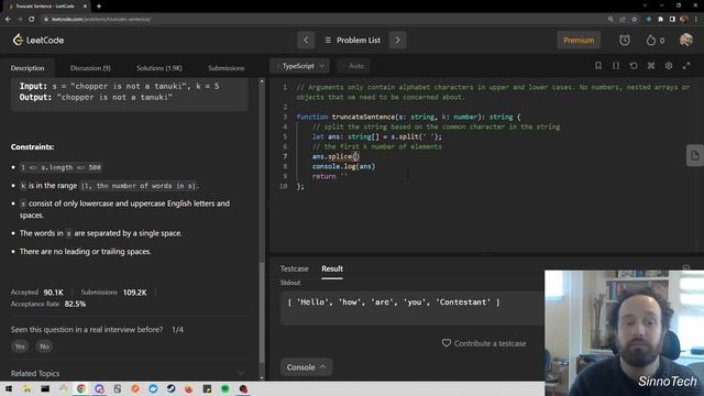 Truncate Sentence - TypeScript смотреть онлайн